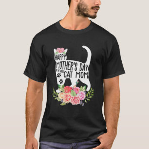 Cat Mom Gift Cute Bunny Siamese Eggs Easter Day T-Shirt