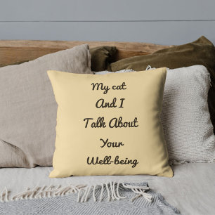 Cat Mom Gift Pet Friends Besties BFF Cute Custom Throw Pillow
