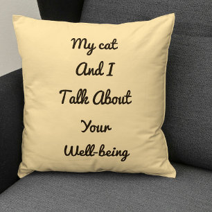 Cat Mom Gift Pet Friends Besties BFF Cute Template Throw Pillow