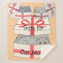 Cat Mom Gifts Sherpa Blanket