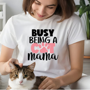 Cat Mom Gifts Women, Busy being a Cat Mama Tri-Blend Shirt