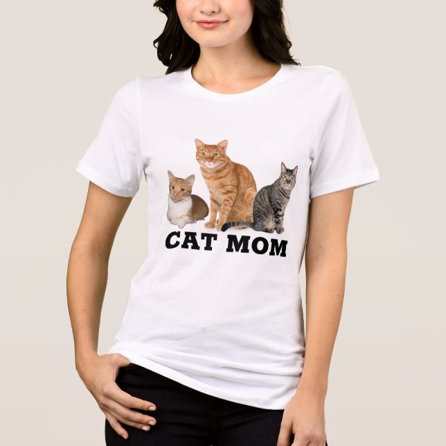 CAT MOM (Ginger Tabby) T-Shirts (Front)