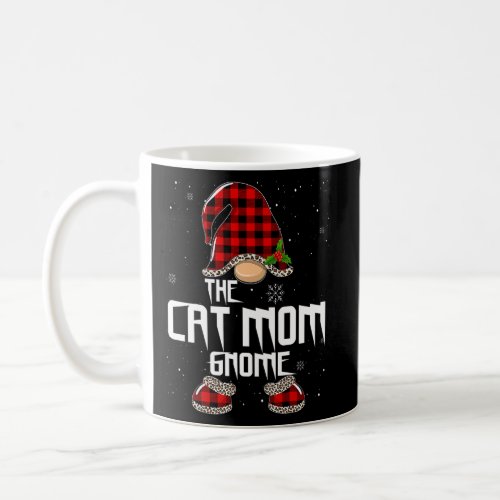 Cat Mom Gnome Buffalo Plaid Matching Family Christ Coffee Mug