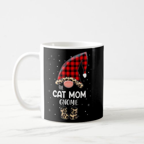 Cat Mom Gnome Buffalo Plaid Matching Family Christ Coffee Mug