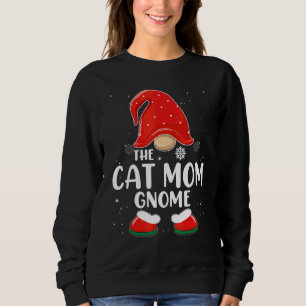 Cat Mom Gnome Buffalo Plaid Matching Family Christ Sweatshirt