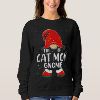 Cat Mom Gnome Buffalo Plaid Matching Family Christ Sweatshirt