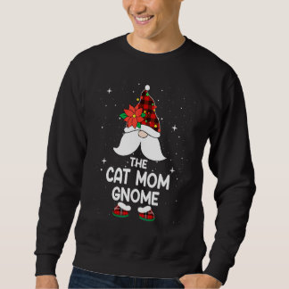 Cat Mom Gnome Buffalo Plaid Matching Family Christ Sweatshirt
