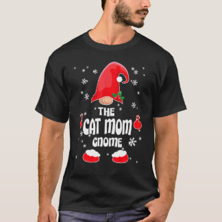 Cat Mom Gnome Family Matching Christmas Pajama T-Shirt