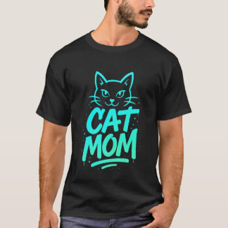 Cat Mom Graffiti Typography Artwork T-Shirt