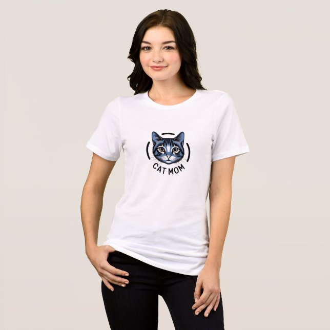 Cat Mom Graphic T-Shirt for Women Tri-Blend Shirt (Front Full)