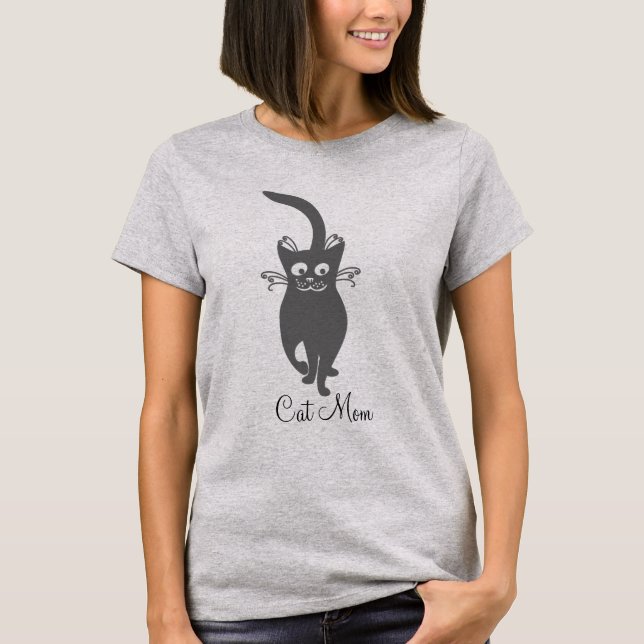 Cat Mom Happy Cat T-Shirt (Front)