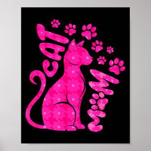 Cat mom happy mothers day for cat lovers family poster