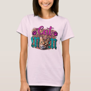 Cat Mom Happy Mothers Day For Cat Lovers Family T-Shirt