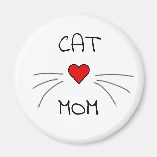 Cat Mom Heart and Whiskers Magnet