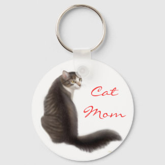 Cat Mom Keychain