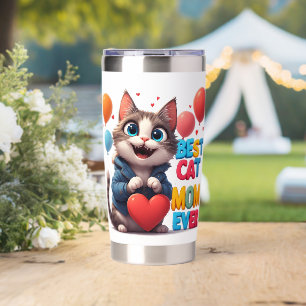 Cat Mom Kitty Love With Heart 🐾 Insulated Tumbler