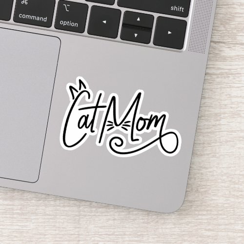 Cat Mom Laptop Sticker