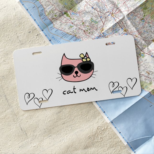 Cat Mom License Plate (In Situ)
