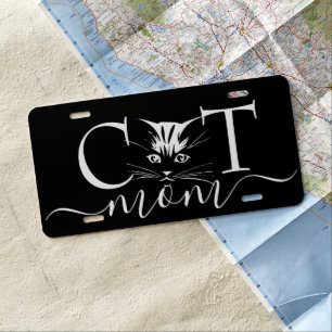 Cat mom license plate