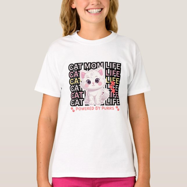 Cat Mom Life funny T-Shirt (Front)