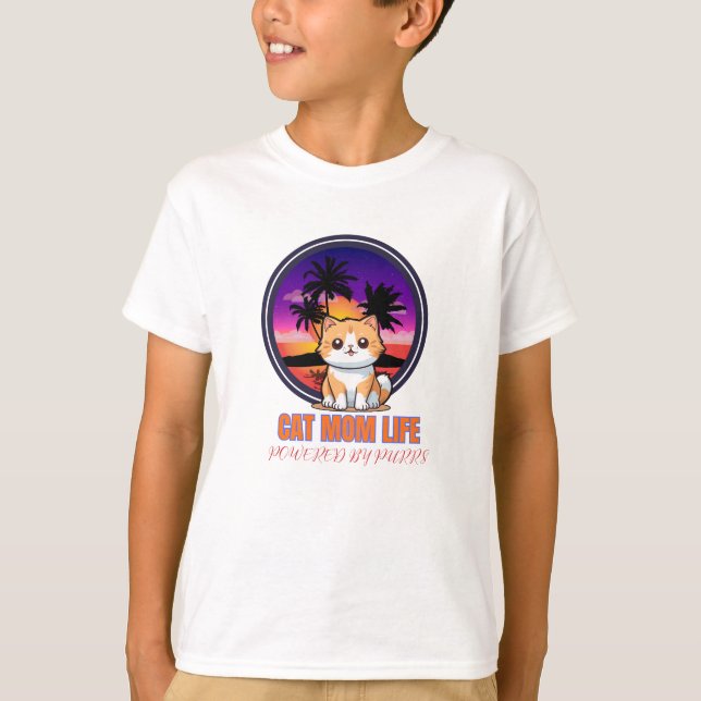Cat Mom Life funny T-Shirt (Front)