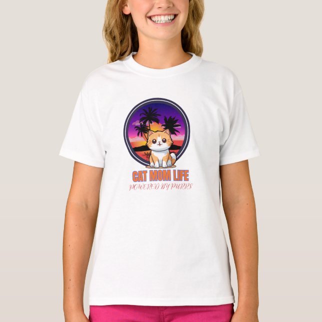 Cat Mom Life funny T-Shirt (Front)