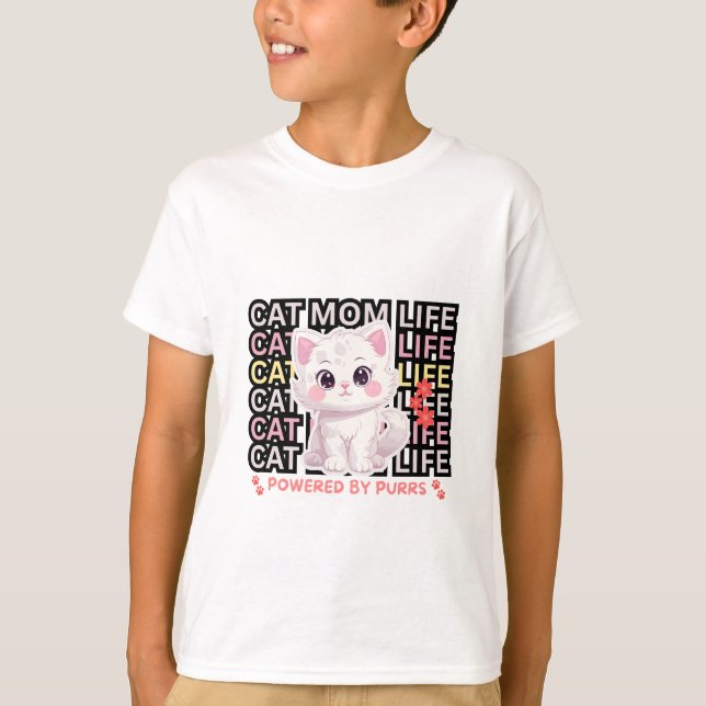 Cat Mom Life funny T-Shirt (Front)