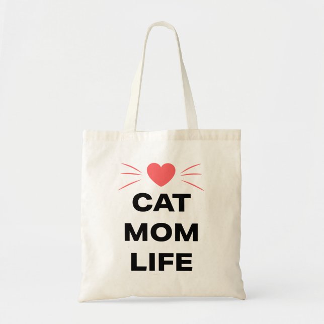 Cat Mom Life Tote Bag (Front)