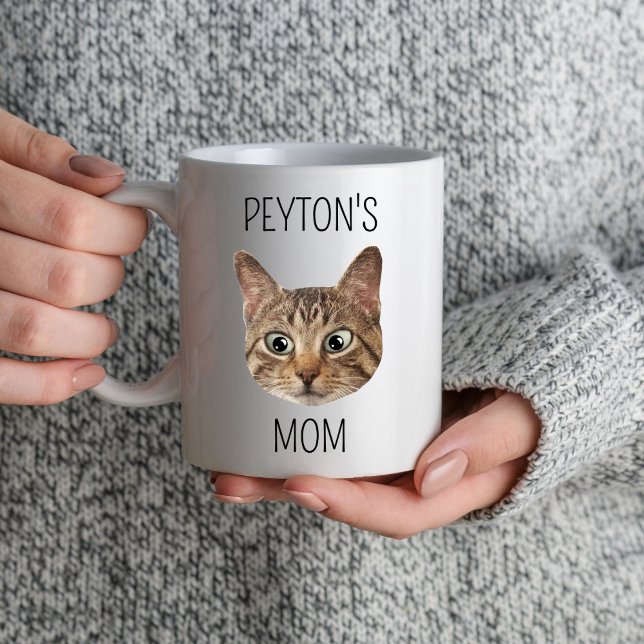 Cat Mom Lovers Women Custom Cat Face Mother's Day Mug (Creator Uploaded)