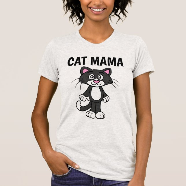 CAT MOM, (MAMA) Funny Cute Cat T-shirts (Front)