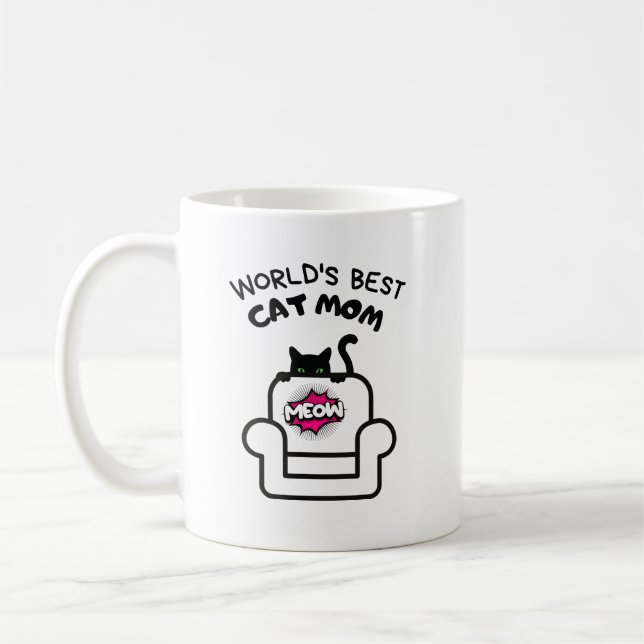 cat mom meow mug (Left)