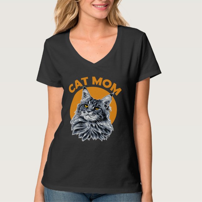 Cat Mom  miau cat kitten tears Family Cat T-Shirt (Front)