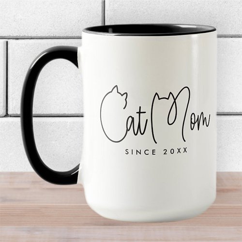 Cat Mom Modern Chic Playful and Fun Typography Mug