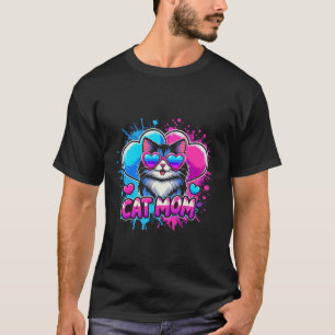 Cat Mom Mother Funny Cat Meow Cats Kitten Lover Gi T-Shirt