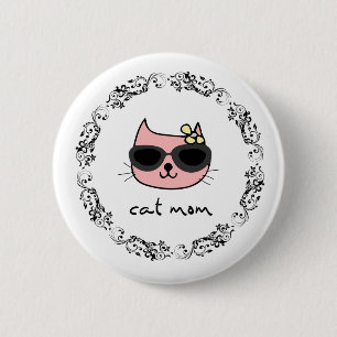 Cat Mom Mother's Day Button