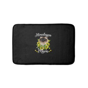 Cat Mom Mother's Day Gifts Sunflower Himalayan Mom Bath Mat