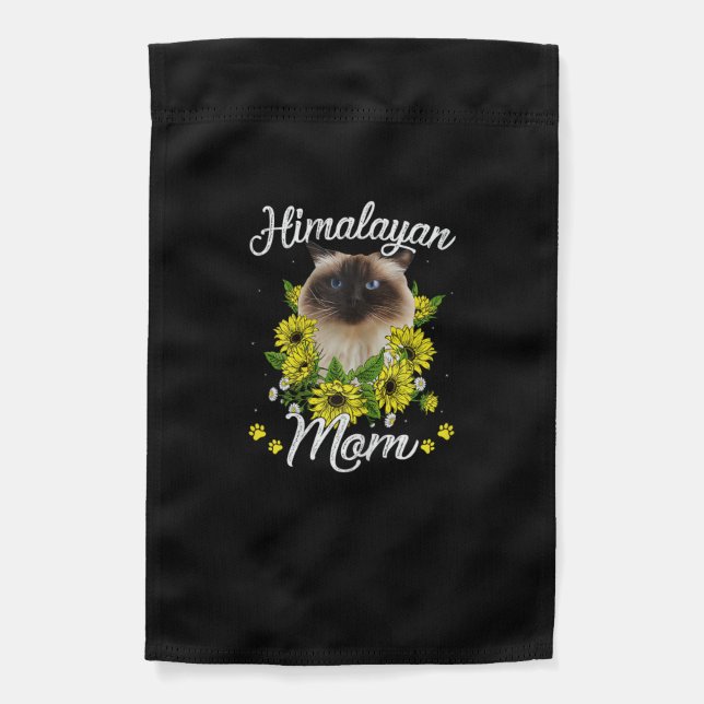 Cat Mom Mother's Day Gifts Sunflower Himalayan Mom Garden Flag (Front)