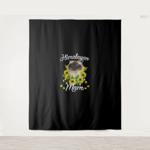 Cat Mom Mother's Day Gifts Sunflower Himalayan Mom Tapestry