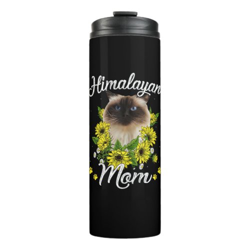 Cat Mom Mothers Day Gifts Sunflower Himalayan Mom Thermal Tumbler