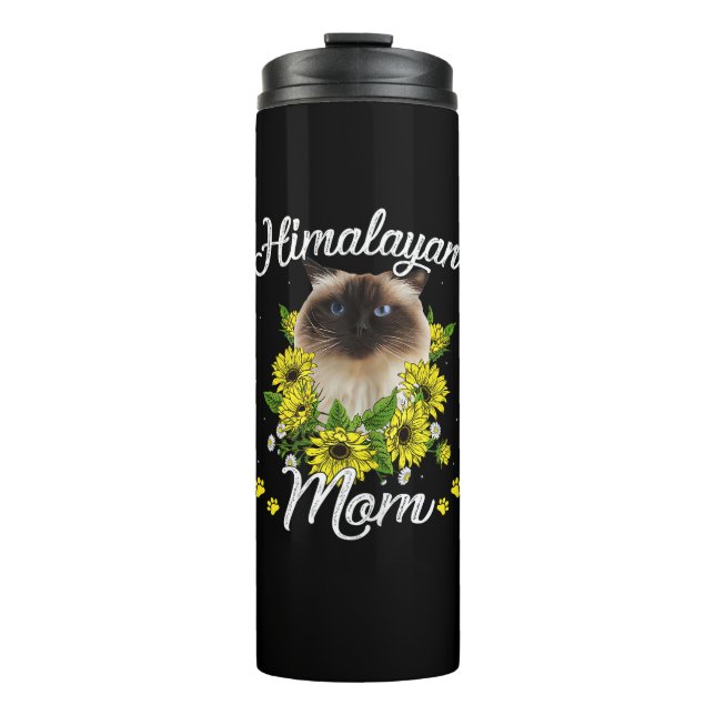 Cat Mom Mother's Day Gifts Sunflower Himalayan Mom Thermal Tumbler (Front)