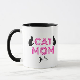 Cat Mom Mug Personalized with Cat Silhouettes