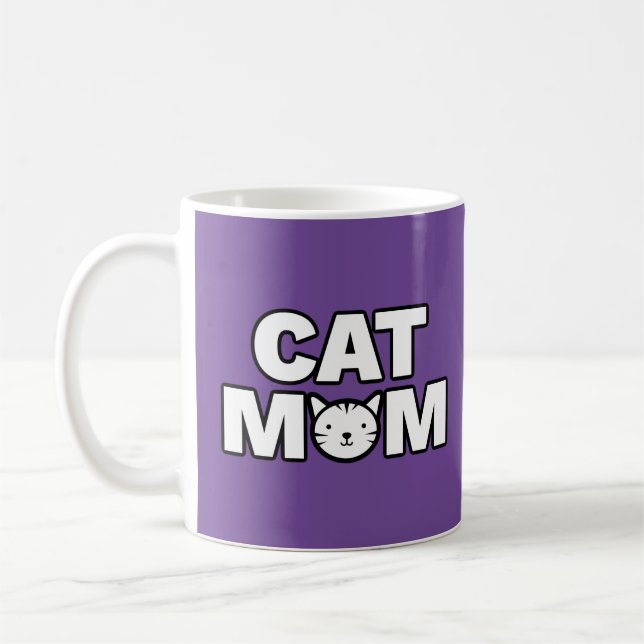 CAT MOM Mug (Purple) (Left)