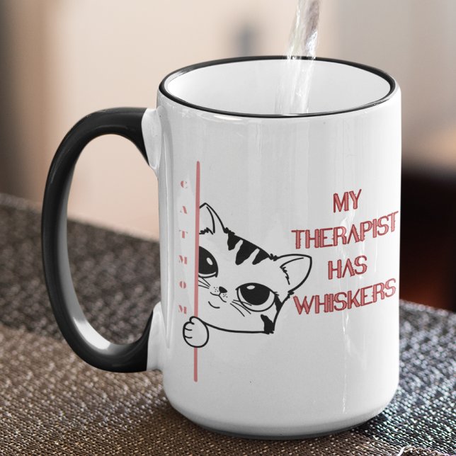 Cat Mom My therapist hahs whiskers  Mug (Creator Uploaded)