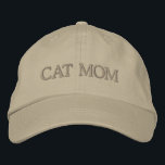 Cat Mom Neutral Embroidered Hat<br><div class="desc">We are always adding new designs daily!</div>