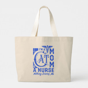 Cat Mom Nurse – Funny Gift for Nurses & Cat Lovers Large Tote Bag