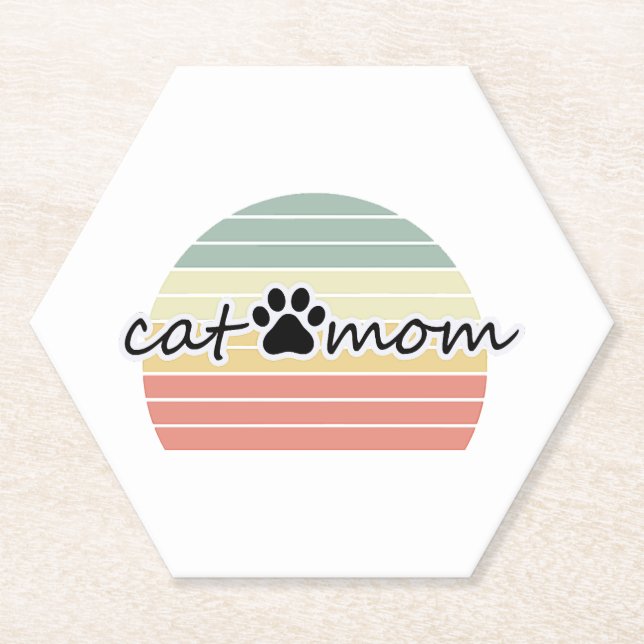 cat mom          paper coaster (Front)
