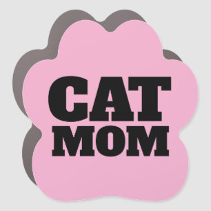 CAT MOM PAW PRINT CAR MAGNET