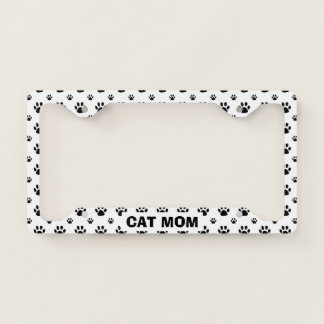 Cat Mom Paw Print License Plate Frame