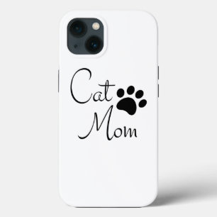 Cat Mom Paw Print Saying Personalized iPhone 13 Case