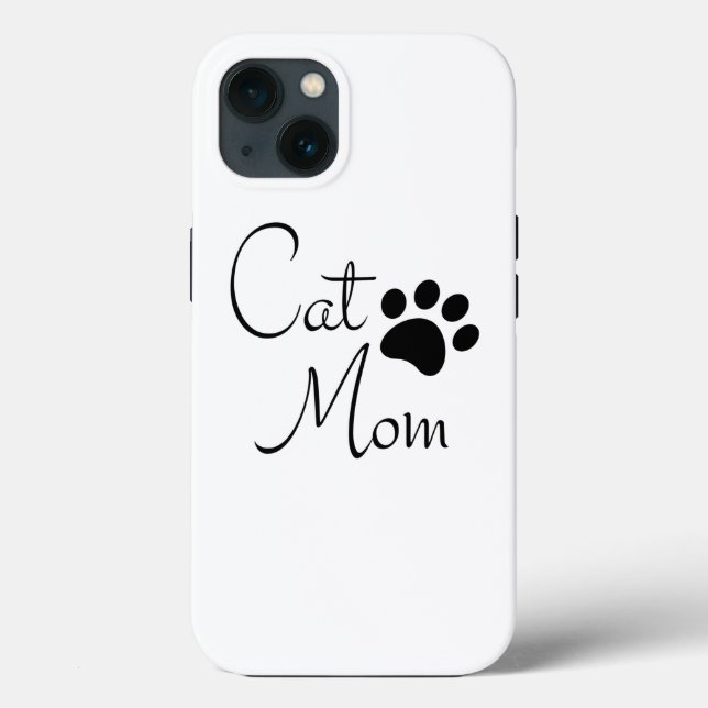Cat Mom Paw Print Saying Personalized Case-Mate iPhone Case (Back)